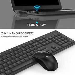 img 2 attached to 💻 TedGem 2.4G Wireless Keyboard and Mouse Combo - Full-Size, 105 Keys, for PC Desktops, Laptops & Windows (Matte Black)