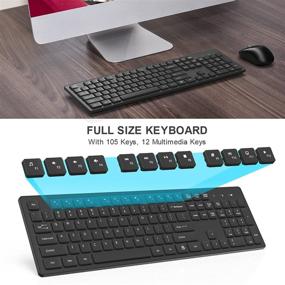 img 1 attached to 💻 TedGem 2.4G Wireless Keyboard and Mouse Combo - Full-Size, 105 Keys, for PC Desktops, Laptops & Windows (Matte Black)