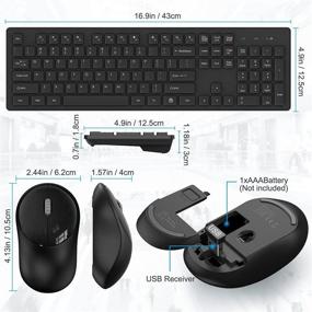 img 3 attached to 💻 TedGem 2.4G Wireless Keyboard and Mouse Combo - Full-Size, 105 Keys, for PC Desktops, Laptops & Windows (Matte Black)