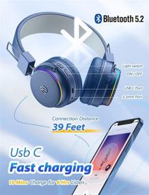 img 2 attached to 🎧 Impressive iClever Kids Bluetooth Headphones: LED Light Up, Extendable Microphone, 85/94 dB Safe Volume