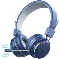 🎧 impressive iclever kids bluetooth headphones: led light up, extendable microphone, 85/94 db safe volume logo