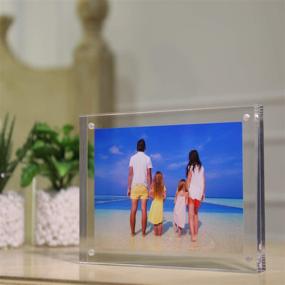 img 1 attached to Meetu Acrylic Picture Frame 4x6: Clear Double Sided Magnetic Photo Frames (5 Pack) – Elegant Desktop Display with Gift Box Package