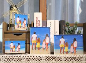 img 2 attached to Meetu Acrylic Picture Frame 4x6: Clear Double Sided Magnetic Photo Frames (5 Pack) – Elegant Desktop Display with Gift Box Package