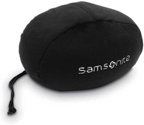 img 1 attached to Черная подушка для путешествий Samsonite с наполнителем из пены Memory Foam с карманом - оптимальный размер для путешествий.