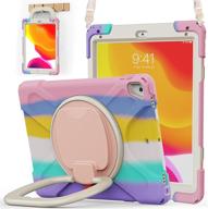 📱 batyue ipad 9.7 inch case for ipad 6th/5th gen, ipad air 2, ipad pro 9.7'' - shockproof, rotating bracket, pencil holder - colourful pink logo