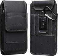 holster belt clip for iphone 11, 11 pro max, xr, xs 📱 max, 8 plus - convenient cell phone case pouch with credit card holder, black logo