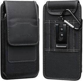 img 4 attached to Holster Belt Clip for iPhone 11, 11 Pro Max, XR, Xs 📱 Max, 8 Plus - Convenient Cell Phone Case Pouch with Credit Card Holder, Black