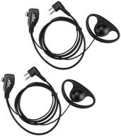 2-pack xfox d shape clip-ear ptt headset with mic for motorola gp88s gp300 🎧 gp68 gp2000 gp88 gp3188 cp040 cp1200 a8 a6 a10 a12 walkie talkies - advanced 2pin design logo