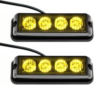 strobelight bar 4 led аварийные мигающие огни суперярких маяков предупредительные полосы с 17 различными режимами мигания для грузовиков 2шт (жёлтый) логотип