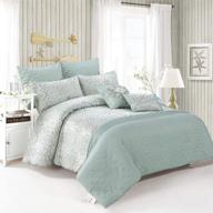 🌿 mint green design comforter set - queen size (8 pieces) logo