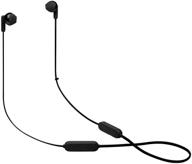 jbl tune 215 - беспроводные наушники in-ear с bluetooth, 3-х кнопочным микрофоном/пультом управления и плоским кабелем - черного цвета: повысьте качество звука! логотип