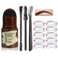 black eyebrow stamp stencil kit - brow stamp and shaping set with 10 different styles stencil / 2 eyebrow pen brushes / 1 eyebrow trimmer - makeup tools for women and girls logo