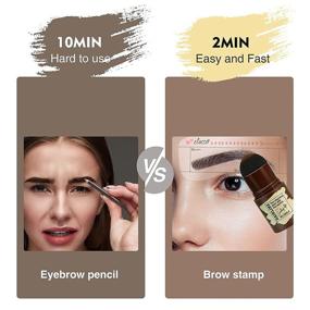 img 3 attached to Набор штампов для бровей Black Eyebrow Stamp - набор для создания формы бровей с 10 различными стилями штампов / 2 кисти для бровей / 1 триммер для бровей - косметические инструменты для женщин и девочек.