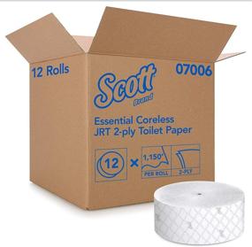 img 4 attached to 🧻 Scott KCC07006 Essential Jumbo Roll JR. Coreless Toilet Paper (07006) 2-PLY White - 12 Rolls/Case, 1,150 ft/Roll