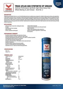 img 3 attached to Triax Atlas 600 Grease: Full Synthetic High-Temp NLGI-2, Heavy-Duty Ultra High Performance - 10 Tube Pack