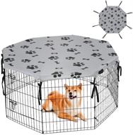 🐶 waterproof dog playpen cover for indoor & outdoor - escape proof pet crate cover for privacy, fits 24 inches pen with 8 panels логотип