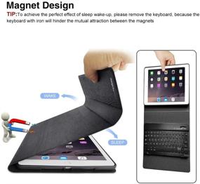img 2 attached to iPad Keyboard Case 9.7 for iPad 6th Gen, iPad Pro 9.7, iPad 5th Gen - Bluetooth Detachable Keyboard - Black