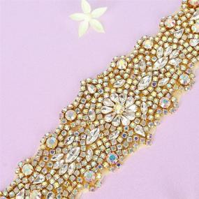 img 2 attached to Rhinestone Applique Wedding Bridal Crystal Women's Accessories