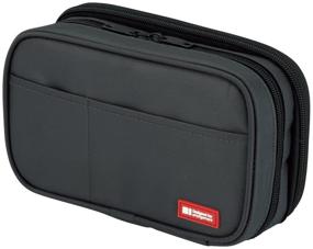 img 4 attached to Lihit Lab Double Zipper Pen Case- 7.9 x 2.8 x 4.7 inches, Black (A7555-24): Organize Your Stationery in Style!