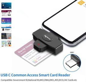 img 3 attached to Rocketek Type C CAC Card Reader: DOD Military USB C Common Access CAC Smart Card Reader for Android Phones, MacBook Pro, iMac & Other Type C Laptops - Compatible with Credit Cards/CAC Chip Cards
