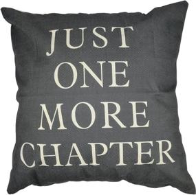 img 4 attached to 📚 Arundeal Decorative Throw Pillow Case Covers, Dark Grey, 18 x 18 Inches - Perfect Addition for Library Book Lovers: Just One More Chapter!