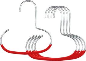 img 4 attached to 🧣 Mawa Reston Lloyd Accessory Non-Slip Space-Saving Style G1, Set of 5, Silver Hanger Hook for Scarves - Red (5 Piece)