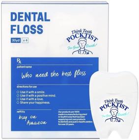 img 4 attached to 🦷 Pocktist Flat Dental Floss: Wide Surface for Effective Cleaning, Shred-Resistant & Chemical-Free - 30 Yards (Pack of 4)