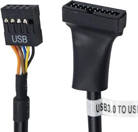 img 2 attached to 🔌 Duttek USB 3.0 Header to USB 2.0 Adapter Cable: Convert, Connect and Transform - 2 Pack