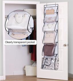 img 3 attached to 👜 Organize Your Handbags, Caps, and Accessories with MISSLO 6 Clear Pocket Over Door Organizer (White)