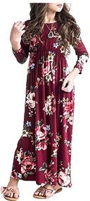 img 3 attached to Stylish QIJOVO Floral 🌸 Sleeve Pockets Holiday Dresses for Girls