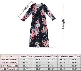 img 1 attached to Stylish QIJOVO Floral 🌸 Sleeve Pockets Holiday Dresses for Girls