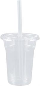 img 1 attached to 🥤 Benail 100 Sets 20 oz Clear Plastic Cups with Lids and Straws: Ideal for Chilled Beverages, Iced Coffee, Tea, Smoothies, and More