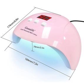 img 1 attached to Professional UV LED Nail Lamp 54W - Portable Fast Curing Nail Dryer with Auto-Sensor, Ideal for Home, School, Office use - Pink, by GreenLife