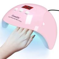 professional uv led nail lamp 54w - portable fast curing nail dryer with auto-sensor, ideal for home, school, office use - pink, by greenlife logo