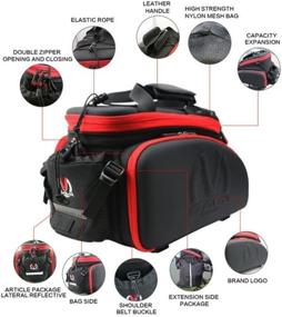 img 2 attached to 🚲 SAVADECK Waterproof Bike Saddle Bag with Rain Cover - Multi Function Excursion Bike Storage Bag for Bicycles Rear Rack, Extendable Large Capacity Shoulder Handbag - Essential Bicycle Accessories