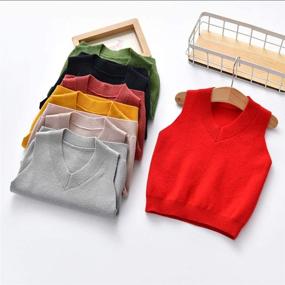 img 2 attached to Thermal Knit Sleeveless Sweater for Baby Boys – Happy Cherry: Warm Cotton, Breathable