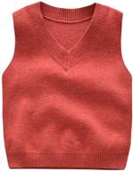 thermal knit sleeveless sweater for baby boys – happy cherry: warm cotton, breathable logo