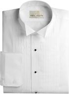 👔 stylish neil allyn collar pleats shirt size m 32 33: perfect blend of elegance and comfort logo