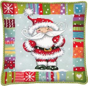 img 3 attached to Patterned Santa Claus Christmas Needlepoint Kit - Dimensions, 14'' x 14''