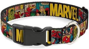 img 4 attached to 🐶 Buckle-Down Marvel Retro Dog Collar: Comic Panels Black Yellow in Adjustable Sizes for Small Medium Large Dogs with Plastic Clip