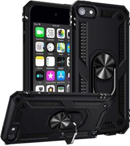 img 4 attached to 📱 ULAK iPod Touch 7 Case: Hybrid Rugged Shockproof Cover with Kickstand | Apple iPod Touch 7th/6th/5th Generation (Black)