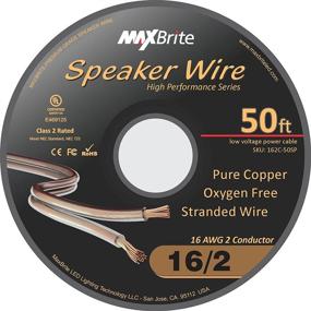 img 1 attached to 🔊 Ultimate Audio Experience: High Performance 16 Gauge Speaker Wire – Oxygen Free Pure Copper; UL Listed Class 2 (50 Feet Spool)