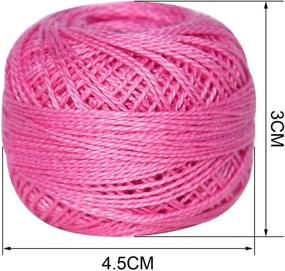 img 1 attached to 🧶 Пряжа для вязания крючком из хлопка: 35 мотков популярных радужных цветов, размер 5, 100% мерсеризованный хлопок с длинными волокнами.