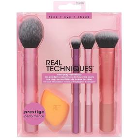 img 4 attached to 💄 Enhance Your Beauty with Real Techniques' 5-Piece Makeup Brush Set and Sponge Blender: Ideal for Eyeshadow, Foundation, Blush, and Concealer