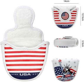 img 3 attached to 🗽 USA Statue of Liberty Golf Mallet Putter Head Cover - Magnetic Headcover for Odyssey 2ball 2 Ball, Taylormade, Scotty Cameron - Thick Synthetic Leather - Golf Club Accessory