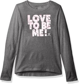 img 1 attached to 👚 Danskin Graphic Sleeve Charcoal Heather Girls' Apparel