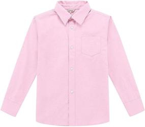 img 2 attached to 👔 Bienzoe Boys' School Uniform Sleeve Button Tops, Tees & Shirts: Stylish and High-Quality Clothing