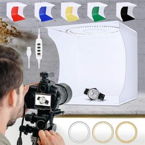 img 4 attached to 💡 Slow Dolphin 31cm Photo Studio Light Box Ring Light with Adjustable LED Lights and Backdrops