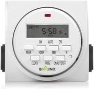 ⏱️ bn-link 7 day heavy duty digital programmable timer: efficient dual outlet indoor timer for lamp light fan security, ul listed - fd60 u6, 115v, 60hz logo