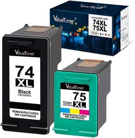 img 4 attached to 🖨️ Valuetoner Remanufactured HP 74XL & 75XL High Yield Ink Cartridges (2 Pack) - Compatible with Deskjet D4260 D4280 D4360 Printer